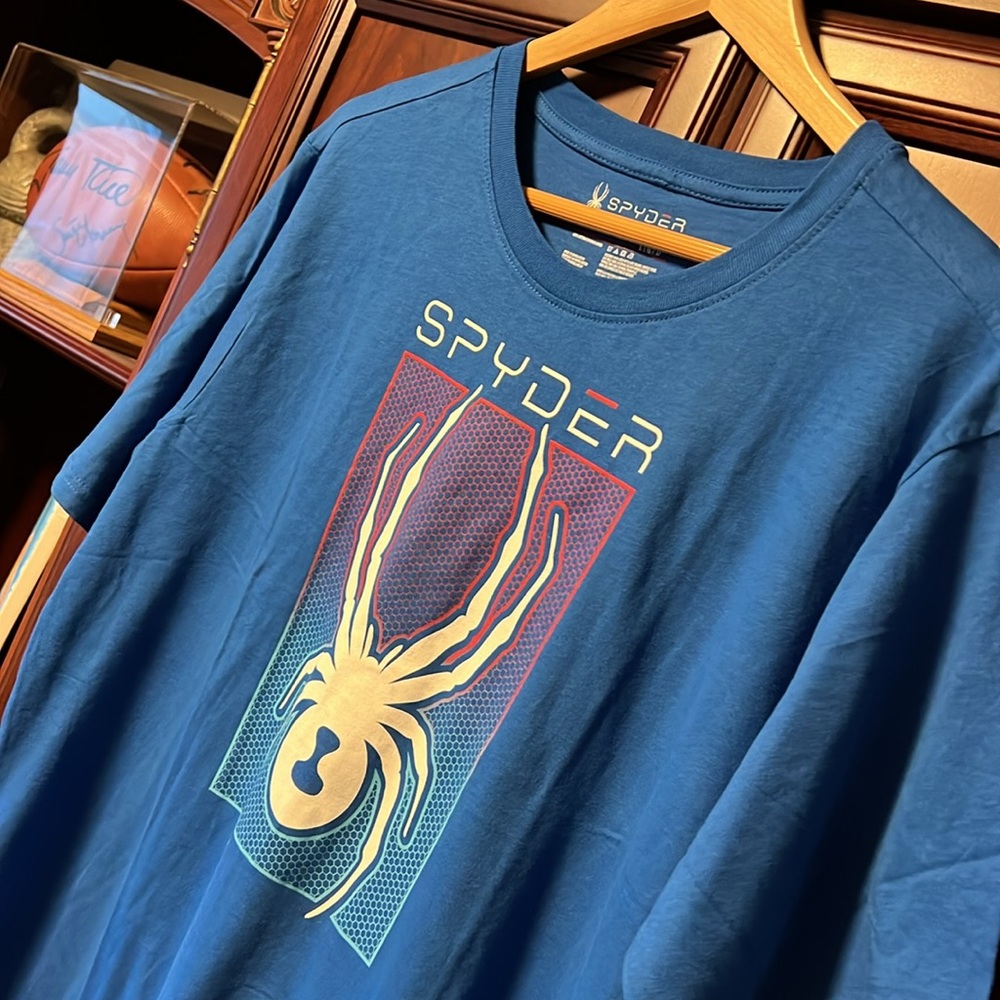 Brand New Spyder Royal Blue Custom Designed Classic Luxury Tee Shirt 100% Cotton - Picture 3 of 8